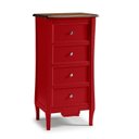 Ver imagem 2 de Comoda 4 Gavetas Estreita Linha Amsterda Vermelho/Amendoa
