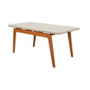 Ver imagem 1 de Mesa Esmeralda 120cm Blend Off White Castanho para Sala Cozinha Moderna Sofisticada Premium
