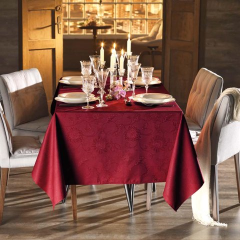 Toalha de Mesa Quadrada 220x220cm Celebration Sienna - Karsten Branca