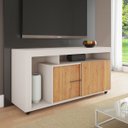 Ver imagem 1 de Rack para Tv até 43 Polegadas Padua 2 Portas de Abrir Off White/mel - Casa Giulia