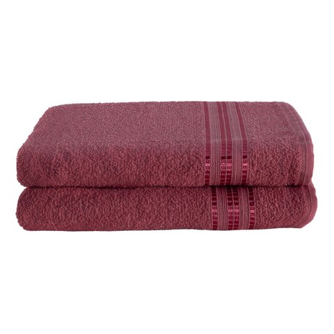 Kit 2 Toalhas de Banho 100% Algodão Linea:cereja