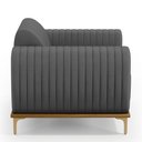 Ver imagem 6 de Kit 02 Poltronas Decorativas Base De Madeira e Pés D'Ouro Molino D02 Veludo Cinza C-317 - Lyam