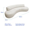 Ver imagem 3 de Divã Recamier Celeste Curvo Sala Estar Luxo 200cm Bouclé