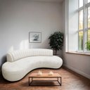 Ver imagem 2 de Divã Recamier Celeste Curvo Sala Estar Luxo 200cm Bouclé