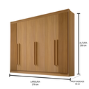Ver imagem 4 de Guarda Roupa Casal Athos Ripado 6 Portas Mdf Cinamomo