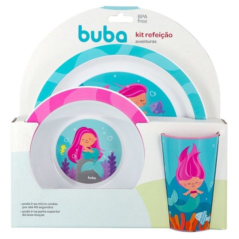 Kit Alimentação Bebe Prato Bowl Copo Introdução Alimentar Buba