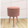 Puff Decorativo Redondo Pés Palito Veludo Rose - 3