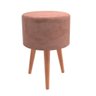 Puff Decorativo Redondo Pés Palito Veludo Rose - 1