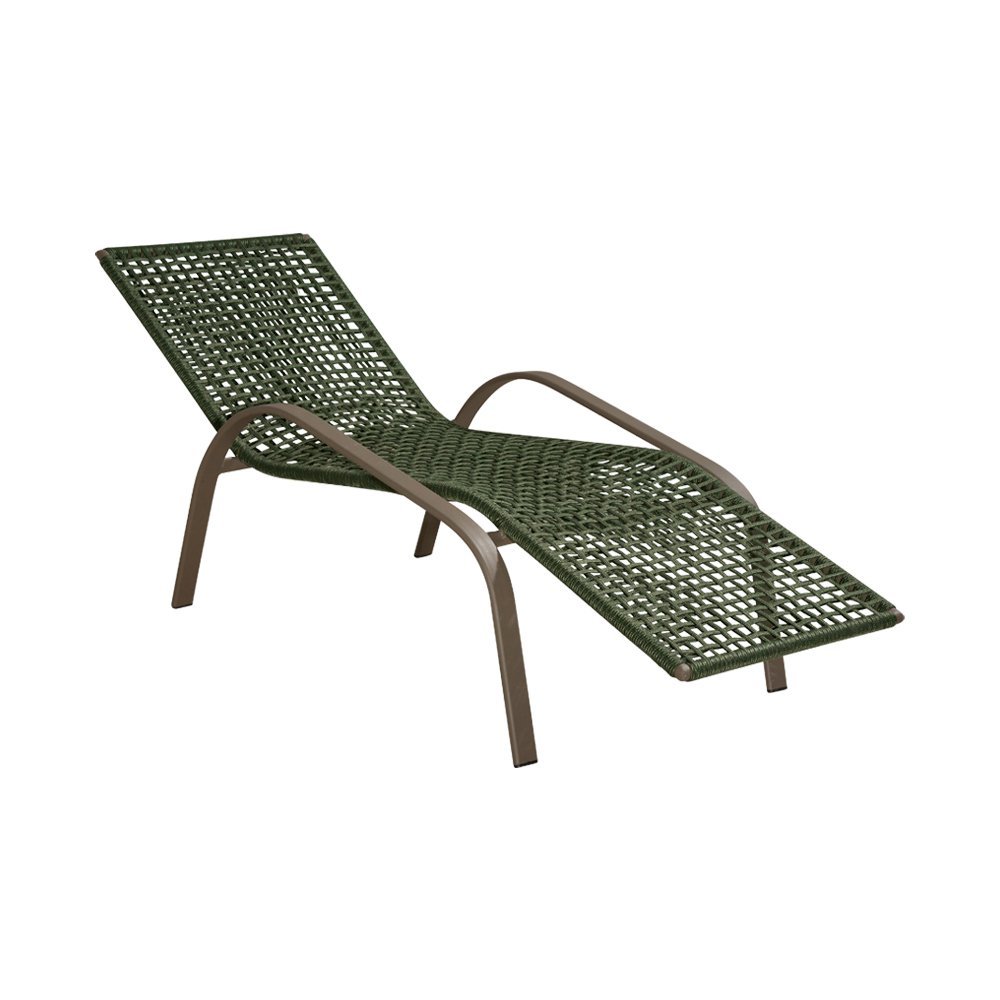 Kit 4 Cadeiras de Descanso Jade em Corda Náutica Verde e Alumínio Champagne - 2