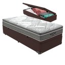 Ver imagem 1 de Cama Box com Baú Solteiro Bravus com Colchão Ibiza Molas Ensacadas Courino Marrom Vtech