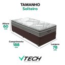 Ver imagem 3 de Cama Box com Baú Solteiro Bravus com Colchão Ibiza Molas Ensacadas Courino Marrom Vtech