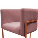 Ver imagem 5 de Kit 4 Poltrona Reforçadas Decorativa Sala de Estar Carla Base Ferro Bronze Suede Rose