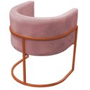 Ver imagem 6 de Kit 4 Poltrona Reforçadas Decorativa Sala de Estar Carla Base Ferro Bronze Suede Rose