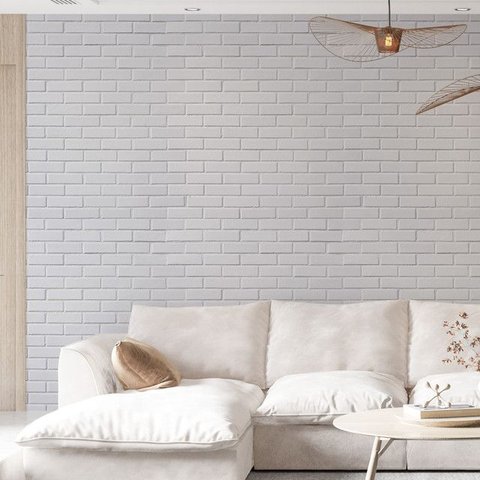 Papel de Parede Adesivo Tijolo Branco - 2,5m