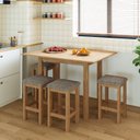 Ver imagem 6 de Conjunto Mesa Dobrável com 4 Bancos para Sala de Jantar Marrom/Inovata/Café