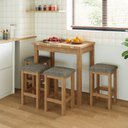 Ver imagem 1 de Conjunto Mesa Dobrável com 4 Bancos para Sala de Jantar Marrom/Inovata/Café