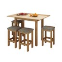 Ver imagem 2 de Conjunto Mesa Dobrável com 4 Bancos para Sala de Jantar Marrom/Inovata/Café