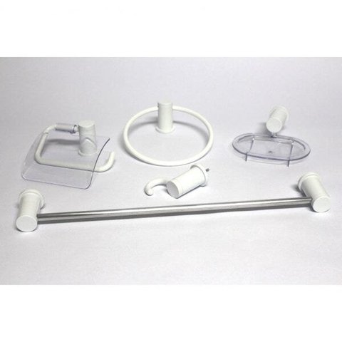 Kit para Banheiro 5 Peças Ouro Fino Branco