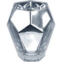 Ver imagem 1 de Vaso Decorativo de Vidro Prata 20x17x17cm Enfeite Sala Mesa Estante Aparador