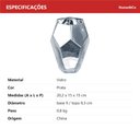Ver mais imagens de Vaso Decorativo de Vidro Prata 20x17x17cm Enfeite Sala Mesa Estante Aparador