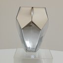 Ver imagem 2 de Vaso Decorativo de Vidro Prata 20x17x17cm Enfeite Sala Mesa Estante Aparador