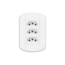 Ver imagem 1 de Tomada Tripla Fame Blanc+ 2p+t 10a com Placa 4x2 Branca