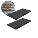 Ver imagem 2 de Kit 2 Prateleira Preta 40X20 + Suporte Flutuante Mdf  Organizadora Decoração Cozinha Banheiro Sala