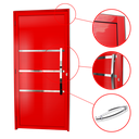 Ver imagem 2 de Porta Alumínio Lambril Evolution c/Puxador D.Vermelho 90 Brimak