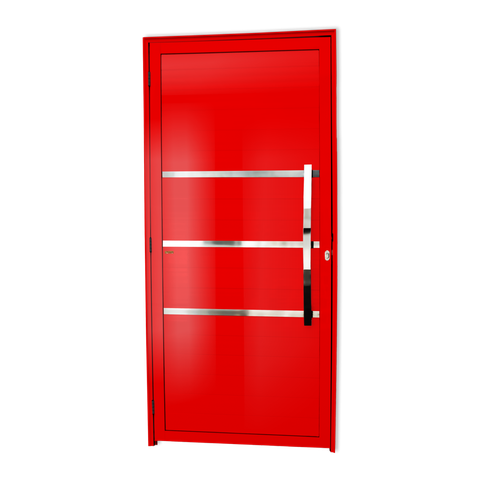 Porta Alumínio Lambril Evolution c/Puxador D.Vermelho 90 Brimak