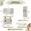 Ver imagem 7 de Quarto de Bebê Completo com Berço Americano 3 em 1 e Colchão Incluso Flor Multimóveis MP4928