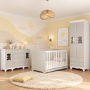 Ver imagem 1 de Quarto de Bebê Completo com Berço Americano 3 em 1 e Colchão Incluso Flor Multimóveis MP4928