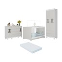 Ver imagem 2 de Quarto de Bebê Completo com Berço Americano 3 em 1 e Colchão Incluso Flor Multimóveis MP4928