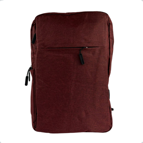 Mochila Executiva Básica Slim Notebook Moderna com Usb Vermelho Escuro