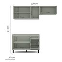 Ver imagem 4 de Cozinha Completa Koya 6 Portas 3 Gavetas 40250027 Verde Oliva - Politorno