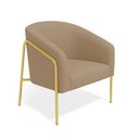 Ver imagem 2 de Poltrona Sala Industrial Alta Dourado Stella Suede D03 - D’Rossi