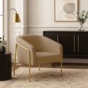 Ver imagem 1 de Poltrona Sala Industrial Alta Dourado Stella Suede D03 - D’Rossi