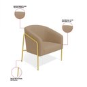 Ver imagem 3 de Poltrona Sala Industrial Alta Dourado Stella Suede D03 - D’Rossi