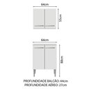 Ver imagem 3 de Kit com Armário Aéreo e Balcão 64cm Branco Emilly Madesa