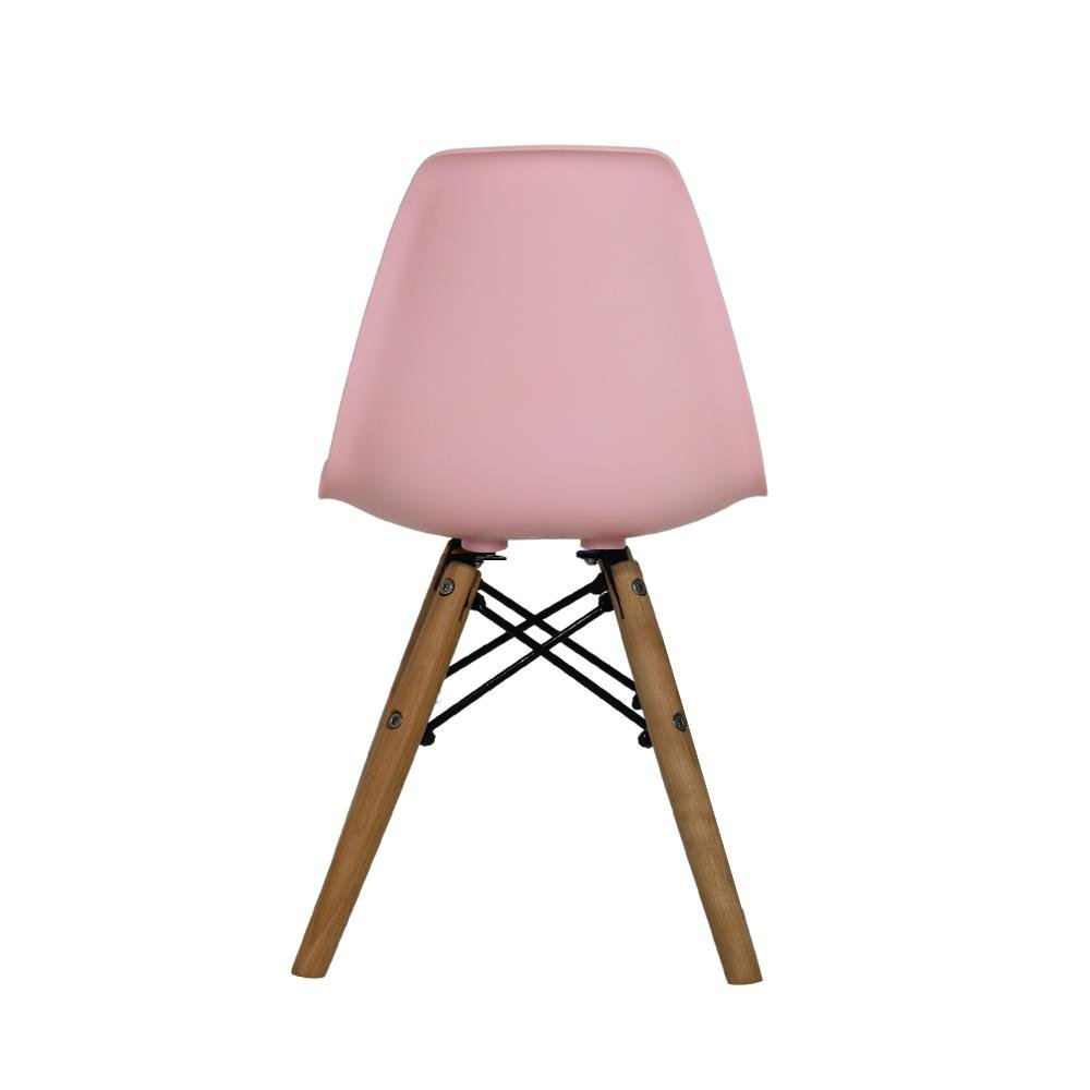 Kit Mesa Redonda Branca 60cm + 2 Cadeiras Charles Eames Eiffel Infantil Kids Rosa Claro - 5