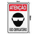 Ver imagem 2 de Combo 10 Placas de Sinalização Atenção Óculos Uso Obrigatório 20x30 Acesso - S-202 F9e