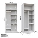 Ver imagem 3 de Guarda-Roupa Planejado 2 Portas Reflecta com Prateleiras Jade CabeCasa MadeiraOriginals Branco
