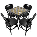 Ver imagem 1 de Mesa Madeira Azulejo 60x60cm - Bistrô Fixa 78cm - Preta - Anos Dourados
