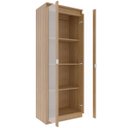 Ver imagem 2 de Estante Armário Alta Livreiro Multiuso Office 2 Portas Vidro Amêndoa