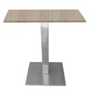 Ver imagem 1 de Mesa Quadrada Alpha Inox Prata 73,50 Cm (altura) Tampo Mdp Quadrado 70 Cm Nogueira Casablanca (larg)