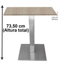 Ver imagem 5 de Mesa Quadrada Alpha Inox Prata 73,50 Cm (altura) Tampo Mdp Quadrado 70 Cm Nogueira Casablanca (larg)