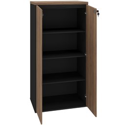 Armário para Escritório 160cm 02 Portas com Chave Unik A02 Nogal Preto - Lyam Decor - 5 Armário para Escritório 160cm 02 Portas com Chave Unik A02 Nogal Preto - Lyam Decor - 5