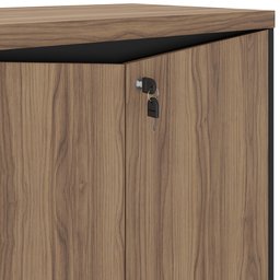 Armário para Escritório 160cm 02 Portas com Chave Unik A02 Nogal Preto - Lyam Decor - 6 Armário para Escritório 160cm 02 Portas com Chave Unik A02 Nogal Preto - Lyam Decor - 6