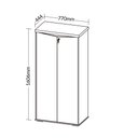 Ver imagem 4 de Armário para Escritório 160cm 02 Portas com Chave Unik A02 Nogal Preto - Lyam Decor