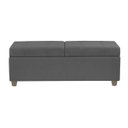 Ver imagem 2 de Recamier Bau Madri 1,20m Suede Cinza - Inova Decor Inova Decorações