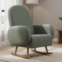 Ver imagem 2 de Poltrona de Amamentação com Balanço Base Milka Dolce D02 Tramado Verde C-296 - Lyam Decor